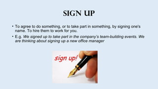 Phrasal verbs business and work | PPT