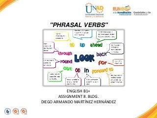"PHRASAL VERBS"
ENGLISH B1+
ASSIGNMENT 8. BLOG.
DIEGO ARMANDO MARTÍNEZ HERNÁNDEZ
 