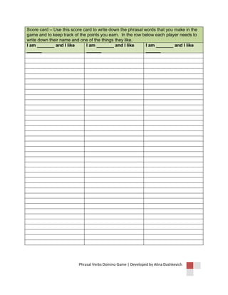 ESL Game - Phrasal Verbs Domino | PDF | Video Game Genres | Video Gaming