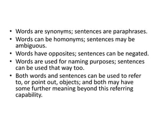 Phrase And Sentence Meaning