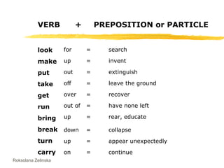 Phrasel verbs ( 2 words verbs ) | PPT