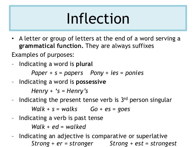 What is inflection and examples picture