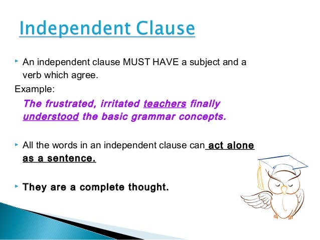 independent clause definition in a sentence