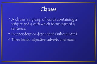Phrases_ and Clauses_. Types of clauses ppt | PPT