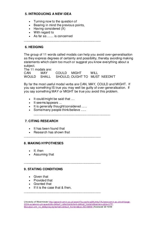 academic writing useful phrases