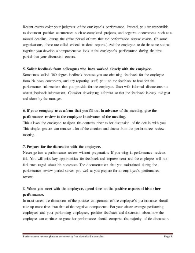 customer service performance review phrases barca words to use in performance review