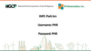 WIFI:ParkInn
Username:PHR
Password:PHR
1
 