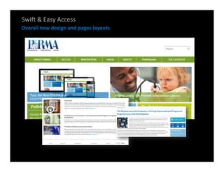 Swift & Easy Access
Overall new design and pages layouts
 