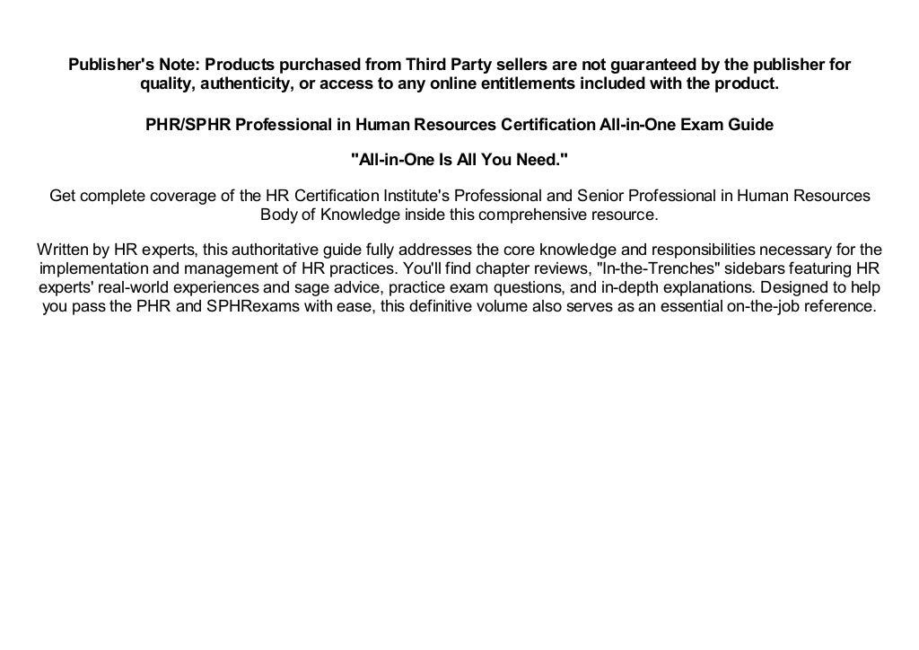 SPHR PDF