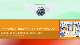 Protecting Human Rights Worldwide
International Law, Regarding Human Rights
Gyula Zsolt Lajer, Just 404, 2018-02-11
 