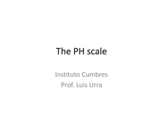 The PH scale
Instituto Cumbres
Prof. Luis Urra
 