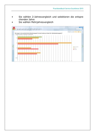 Praxishandbuch Service Excellence 2015
• Sie wählen 2-Jahresvergleich und selektieren die entspre
chenden Jahre
• Sie wählen Mehrjahresvergleich
 