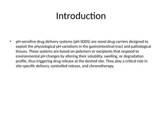 pH Responsive Drug Delivery Systems (pH-RDDS) | PPTX