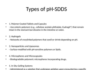 pH Responsive Drug Delivery Systems (pH-RDDS) | PPTX