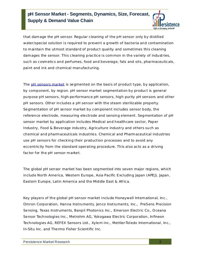 pH Sensor Market Segments, Dynamics, Size, Forecast, Supply & Demand