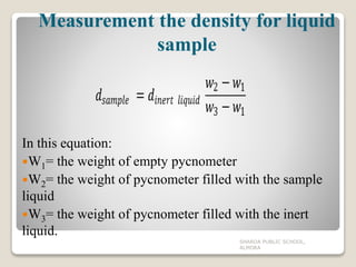 Pycnometer Calculation Separation and Purification of organic compounds | PPTX