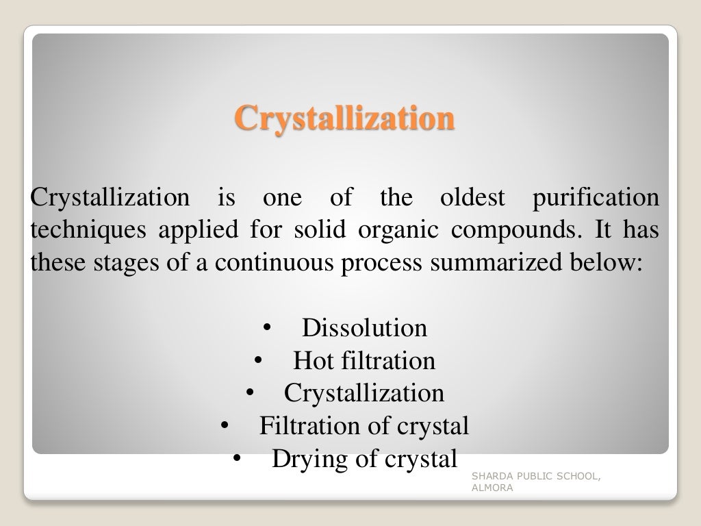 Separation and Purification of organic compounds