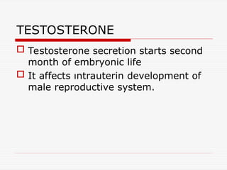 Testosterone Reproductive System Phsyology of male and female reproductive system.ppt