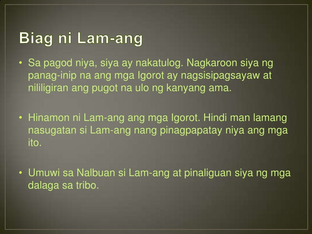 Filipino Epiko - Ibalon and Biag ni Lam-Ang