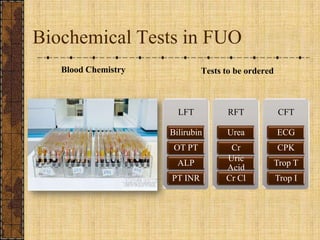 Biochemical Tests in FUOBlood ChemistryTests to be ordered