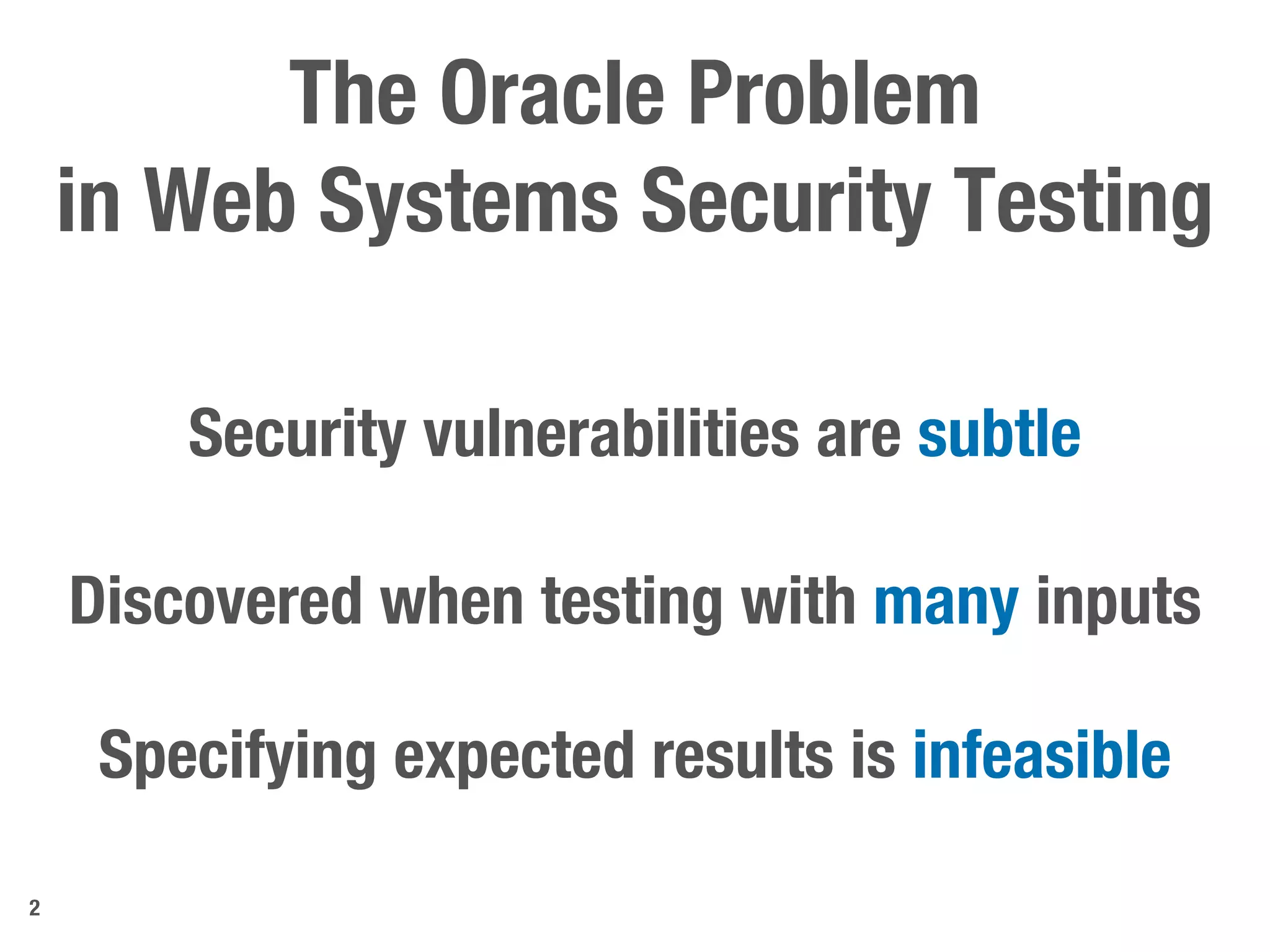 Metamorphic security testing for web systems ppt