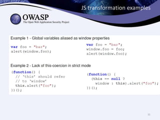JS transformation examples
31