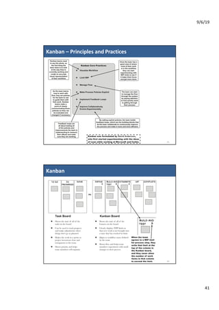 9/6/19
41
Kanban – Principles and Practices
81
Kanban
82
 
