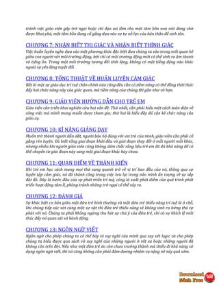 tránh việc giáo viên gây trở ngại hoặc chỉ đạo sai lầm cho một tâm hồn non nớt đang chờ
được khai phá, một tâm hồn đang cố...