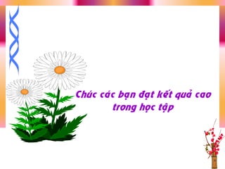 Chuùc caùc baïn ñaït keát quaû cao
trong hoïc taäp
 