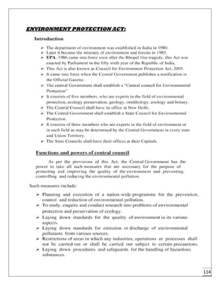 114
ENVIRONMENT PROTECTION ACT:
 