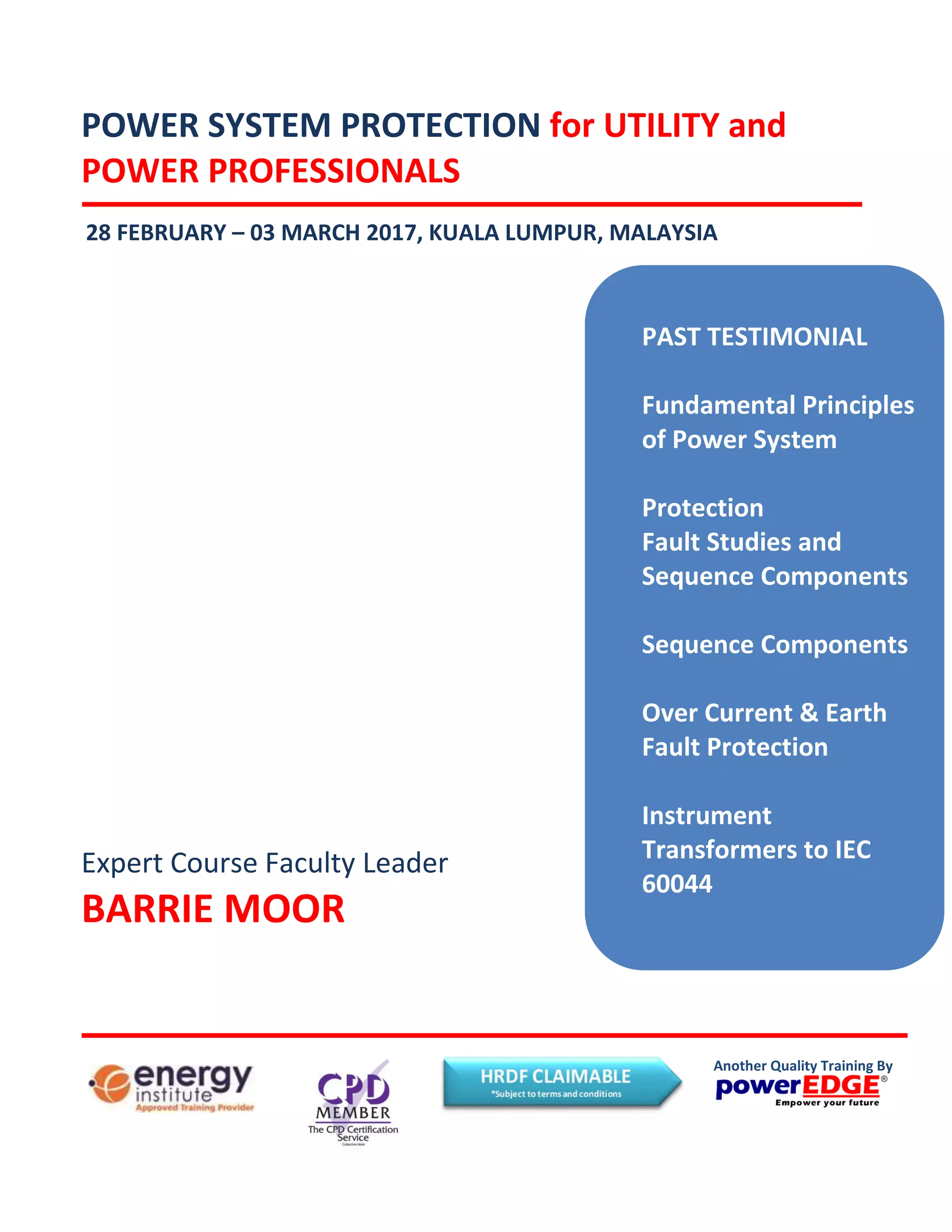 Power System Protection for Utility and Power Professionals | PDF