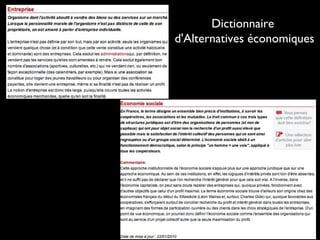 Dictionnaire
d'Alternatives économiques
 