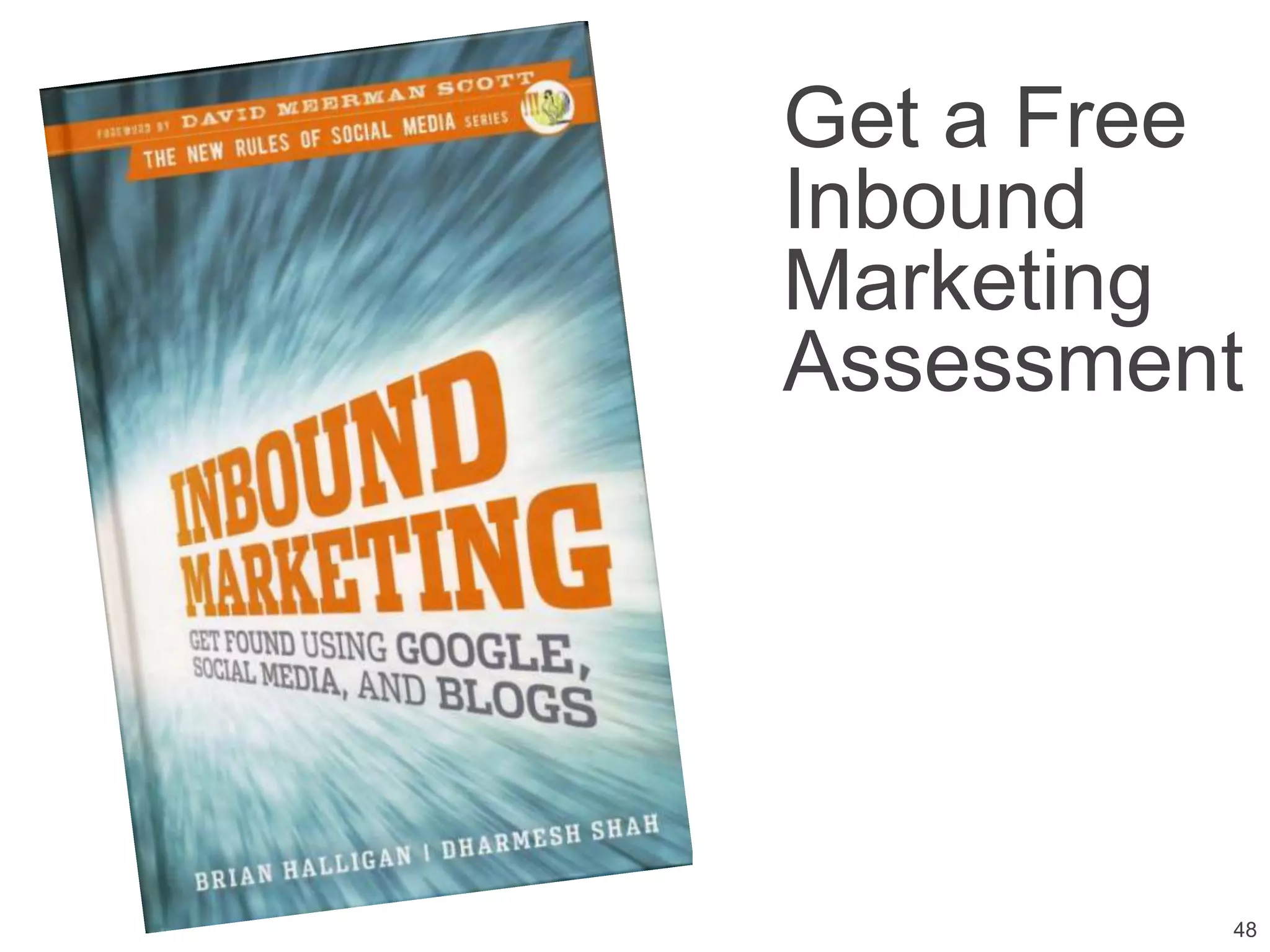 Get a Free
Inbound
Marketing
Assessment




         48
 