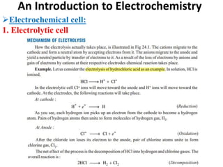 An Introduction to Electrochemistry
Electrochemical cell:
1. Electrolytic cell
 