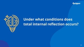23
Under what conditions does
total internal reflection occurs?
 