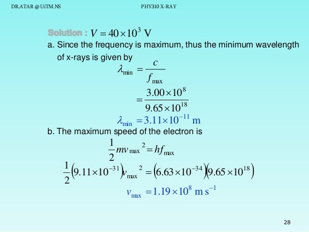 Find The Maximum Frequency And Minimum Wavelength Phy 310 chapter 6