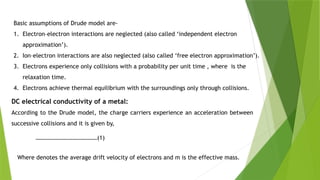 Electrical Conduction Mechanisms and Drude Model in Materials Science ...