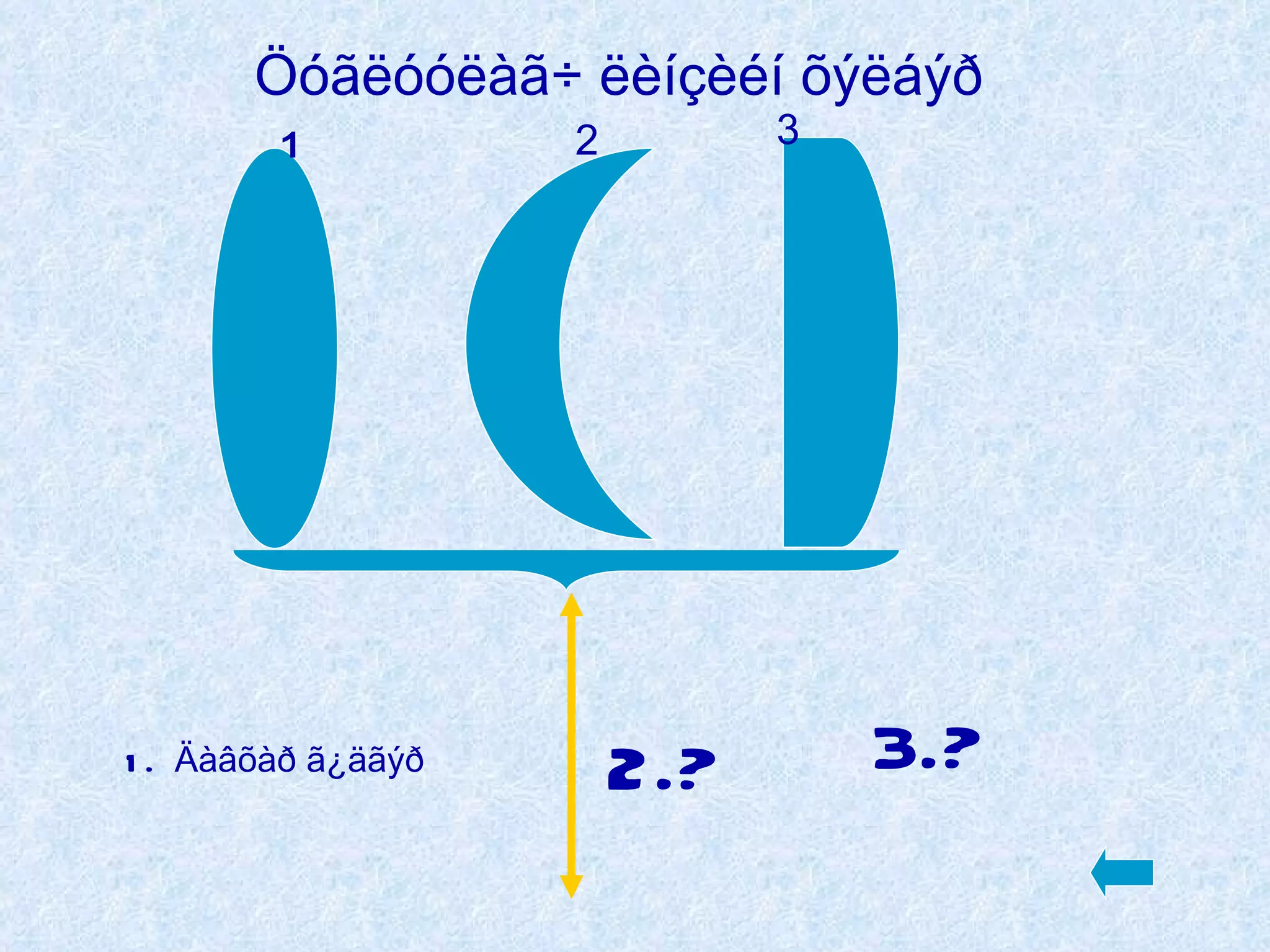 ¹ 2 3 1.  Äàâõàð ã¿äãýð 2.? 3.? Öóãëóóëàã÷ ëèíçèéí õýëáýð 