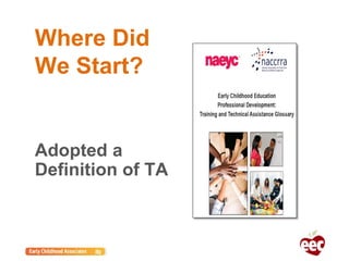 Where Did
We Start?
Adopted a
Definition of TA
 