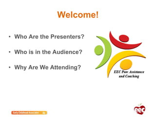 Welcome!
• Who Are the Presenters?
• Who is in the Audience?
• Why Are We Attending?
 