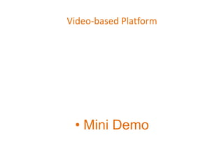 Video-based Platform
• Mini Demo
 
