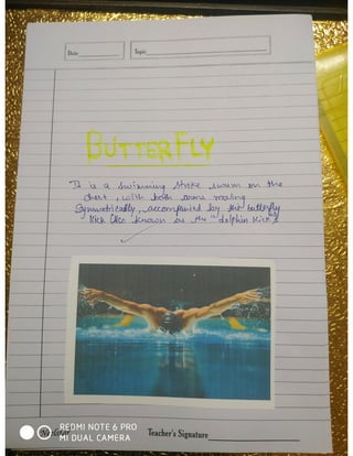 Physical education project on swimming