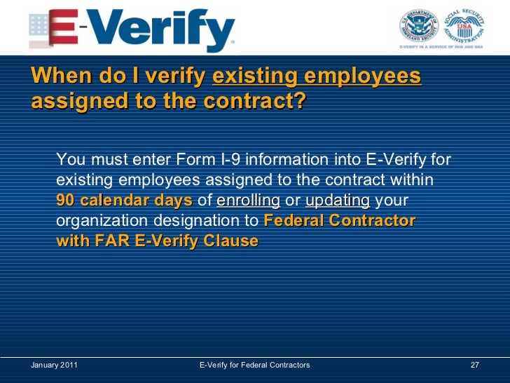 requirement contractors for federal e-verify Verify Regulations Acquisition Federal E
