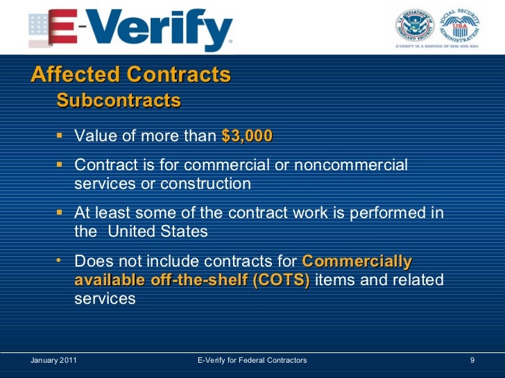 federal contractors e-verify for requirement Acquisition Federal E Verify Regulations
