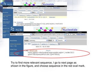 Try to find more relevant sequence, I go to next page as  shown in the figure, and choose sequence in the red oval mark. 