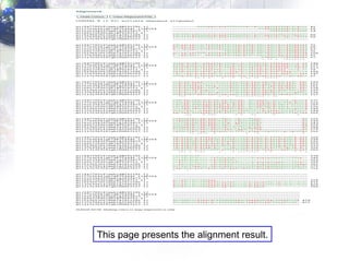 This page presents the alignment result. 