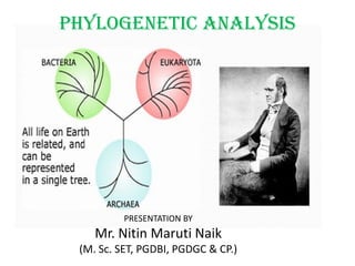PRESENTATION BY
Mr. Nitin Maruti Naik
(M. Sc. SET, PGDBI, PGDGC & CP.)
Phylogenetic Analysis
 