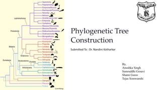 Phylogenetic Tree
Construction
By,
Anushka Singh
Samruddhi Gosavi
Shami Gurav
Tejas Somwanshi
Submitted To : Dr. Nandini Kotharkar
 