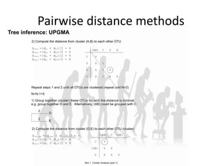 Pairwise distance methods
Tree inference: UPGMA
 