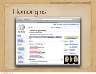 http://en.wikipedia.org/wiki/Crucibulum_(gastropod)




                     Homonyms




Monday, 28 January, 13
 